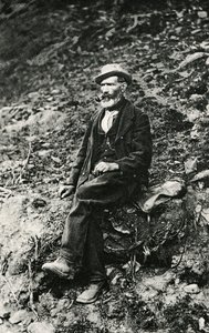 Jean-Antoine Carrel (1829-1890), bergbeklimmer uit de Aostavallei, die de eerste beklimming van de Matterhorn vanaf de Italiaanse kant maakte, 16 augustus door Unbekannt Unbekannt