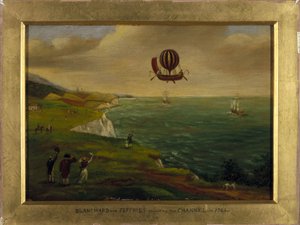 De uitvinder Jean Pierre Blanchard en de Amerikaanse wetenschapper John Jeffries steken het Kanaal over in een vliegmachine, 7/01/1785
