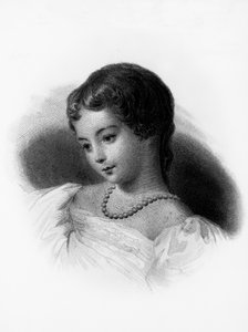 Portret van Augusta Ada Byron, gravin van Lovelace, Engelse wiskundige en schrijfster, beschouwd als de eerste computerprogrammeur, gravure door Unbekannt Unbekannt