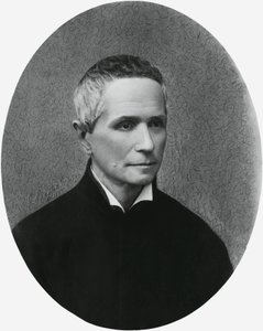 Portret van Giulio Isdegerde Cecchi, bekend als vader Filippo Cecchi (1822-1887), Italiaans natuurkundige, meteoroloog en uitvinder, gravure