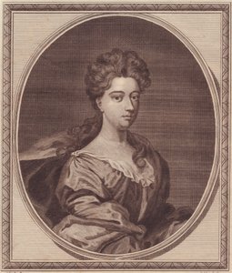 Portret van Greville Doddington, Hertogin van Manchester (1672-1720), kopergravure door John Goldar (1729-1795) naar schilderij van G Kneller door Unbekannt Unbekannt