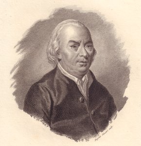 Portret van Italiaanse dichter Gian Carlo Passeroni (1713-1803), kopergravure door Eugenio Silvestri