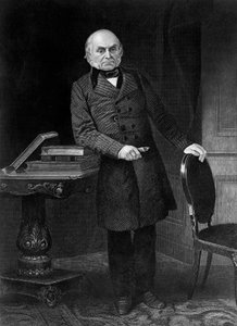Portret van John Quincy Adams (1767-1848), Amerikaanse politicus en diplomaat die de 6e president van de Verenigde Staten was van 1825 tot 1829, gravure door Unbekannt Unbekannt