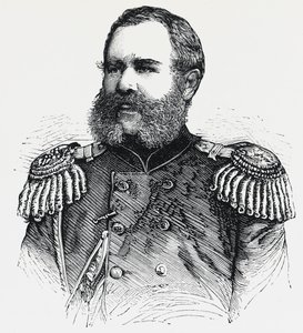 Portret van Nikolai Obruchev (1830-1904), Russische generaal, gravure door Unbekannt Unbekannt