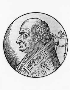 Portret van Sint Leo III, 96e paus van de Katholieke Kerk, gravure door Unbekannt Unbekannt