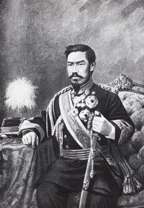 Portret van de Japanse keizer Meiji (Mutsuhito) door Unbekannt Unbekannt
