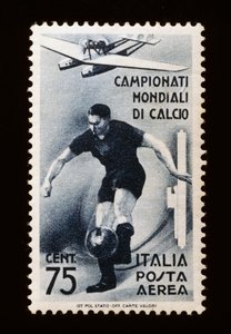 Postzegel voor WK 1934, 75-cent luchtpostzegel, Italië, 20e eeuw door Unbekannt Unbekannt