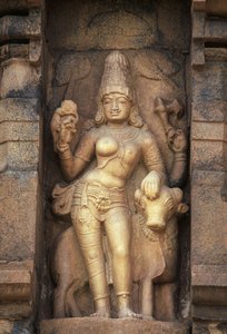 Reliëf dat Parvati uitbeeldt, Brihadisvara-tempel, Gangaikonda Cholapuram, Tamil Nadu, India door Unbekannt Unbekannt