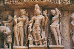 Beelden, Lakshmana-tempel, Khajuraho-groep van Monumenten (UNESCO Werelderfgoedlijst)