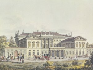 Uitzicht op de Villa Reale in de openbare tuinen, Milaan, Italië door Unbekannt Unbekannt