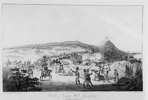 De Slag bij Vinegar Hill, 21 juni 1798, gegraveerd door Henry Brocas (1762-1837) door Lieutenant Carey