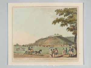 Een uitzicht op Mount Thomas nabij Madras, gegraveerd door H. Merke