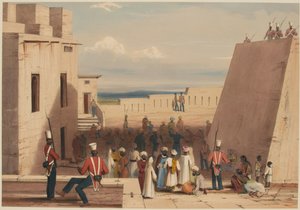 Ghuznee. Gevangenen onder escorte van de 19e Bombay Native Infantry door Lieutenant Thomas (after) Wingate