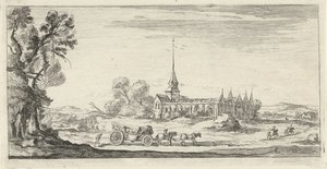 Landschap met klooster door Lievin Cruyl