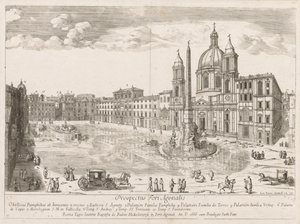 Piazza Navona uit "Prospectus Locurum Urbis Romae Insign[ium]" door Lievin Cruyl