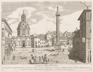 Zuil van Trajanus uit "Prospectus Locurum Urbis Romae Insign[ium]" door Lievin Cruyl