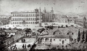 Uitzicht op Lateranen, Rome, 1672-73 door Lievin Cruyl