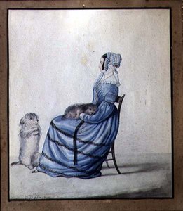 Portret van Marianne Cartwright met haar Huisdieren