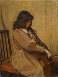 Meisje speelt cello door Lilla Cabot Perry