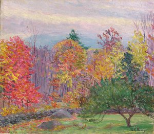 Landschap in Hancock, New Hampshire, oktober 1923 door Lilla Cabot Perry