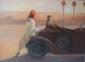 Cheetah op de motorkap