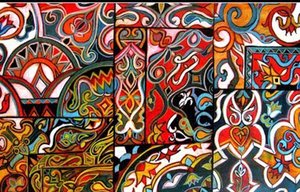 Egyptische tentontwerpen, 2016 (gemengde techniek) door linda arthurs