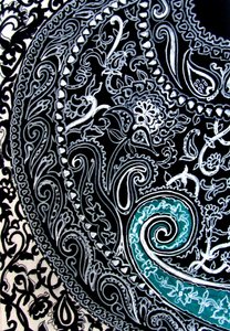 Paisley studie, 2016 (Inkt op aquarelpapier) door linda arthurs