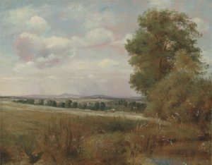 Landschap bij Hampstead met Harrow in de Verte door Lionel Constable