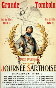 Grote loterij: Sarthoise dag - poster, ill. door Lionel Royer (1852 -1926)