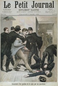 Moord op een politieman door een anarchist, omslagillustratie van 