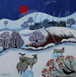 Snowy Times, 2025 (acrylverf op linnen) door Lisa Graa Jensen