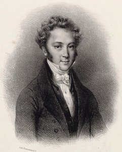 Portret van pianist en componist Ignaz Moscheles 1794-1870 door Lithographie Formentin et C..