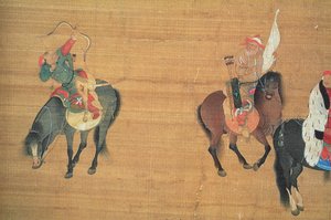 Kublai Khan (1214-94) op jacht (detail), Yuan-dynastie
