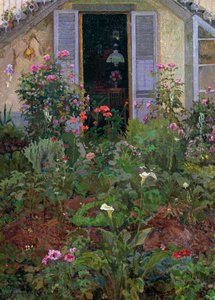 Drieluik of tuin in bloei door Llewelyn Lloyd