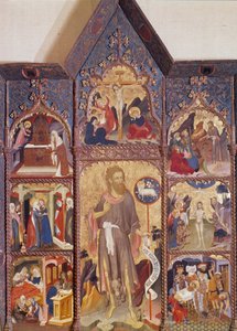 Altaarstuk van Johannes de Doper: scène uit zijn leven. Schilderij door Luis Borrassa (1350-1424). Museum voor Sierkunsten, Parijs