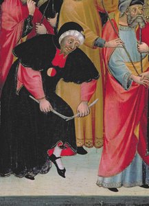 Joodse Barcelonezen, detail van het Altaarstuk van de Maagd en Sint Joris, c.1390-1400