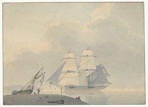 Zeilschip in stil water door Lodewijk Gilles Haccou
