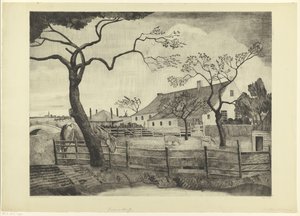Boerderij met vee in Holland door Lodewijk Schelfhout (signed by artist)