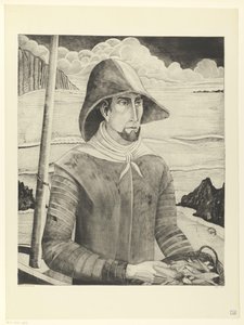 Bretonse visser door Lodewijk Schelfhout (signed by artist)