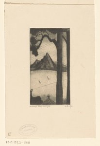 Corsicaans landschap door Lodewijk Schelfhout (signed by artist)
