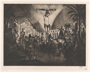 Golgotha II door Lodewijk Schelfhout (signed by artist)