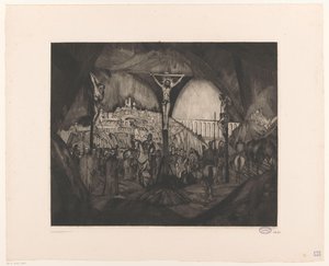 Golgotha I door Lodewijk Schelfhout (signed by artist)