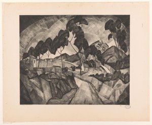 Heuvellandschap in de Provence door Lodewijk Schelfhout (signed by artist)