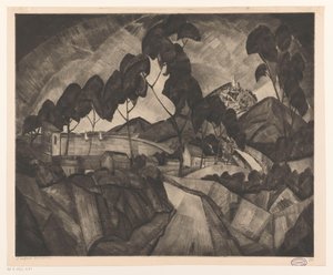 Heuvellandschap in de Provence door Lodewijk Schelfhout (signed by artist)