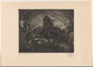 Heuvellandschap met bomen door Lodewijk Schelfhout (signed by artist)