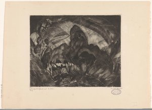 Heuvellandschap met bomen door Lodewijk Schelfhout (signed by artist)