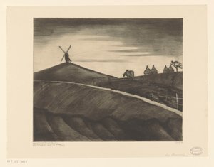 Heuvellandschap met ploegende os bij Etikhove door Lodewijk Schelfhout (signed by artist)