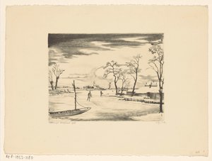 Hollands winterlandschap II door Lodewijk Schelfhout (signed by artist)