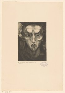 Hoofd van een vrouw door Lodewijk Schelfhout (signed by artist)