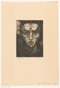 Hoofd van een vrouw door Lodewijk Schelfhout (signed by artist)